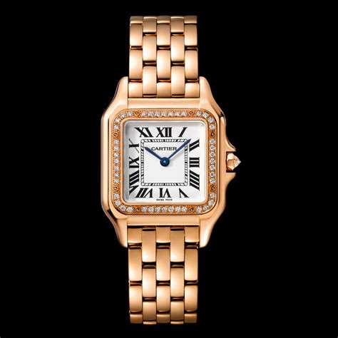 cartier rose gold watch with diamonds|cartier rose gold watch 96.